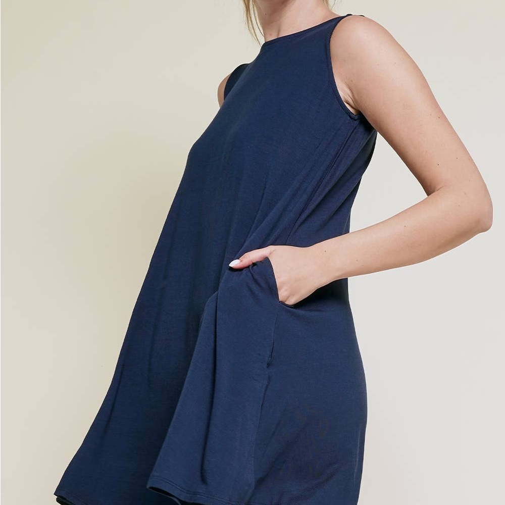 BAMBOO DAYTIME HEPBURN DRESS NAVY. Brand new. By FABAcollection.com